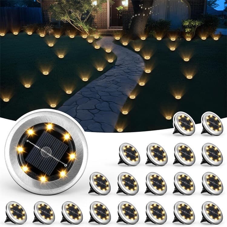 Cross-border mini solar ground light, garden lawn in-ground light, outdoor waterproof decorative landscape ambiance pathway light