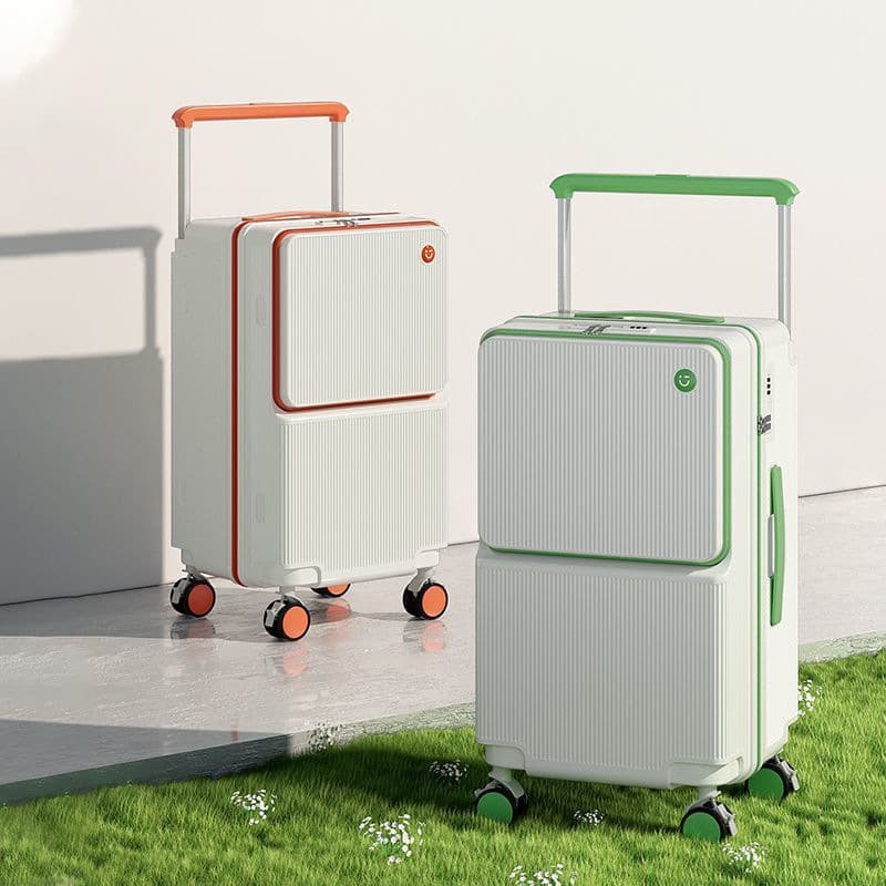 Factory direct supply of front-opening large-capacity trolley suitcases for men and women, and combination lock suitcases for college students.