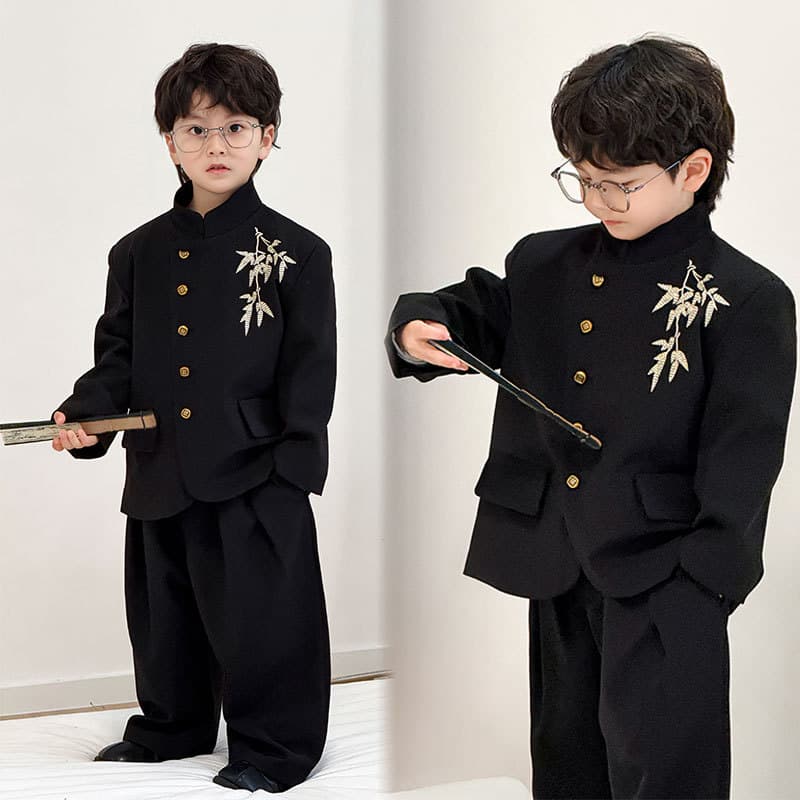 Boys' set new Chinese-style Tang suit 2025 spring/autumn new retro Zhongshan collar jacket casual national style dropshipping