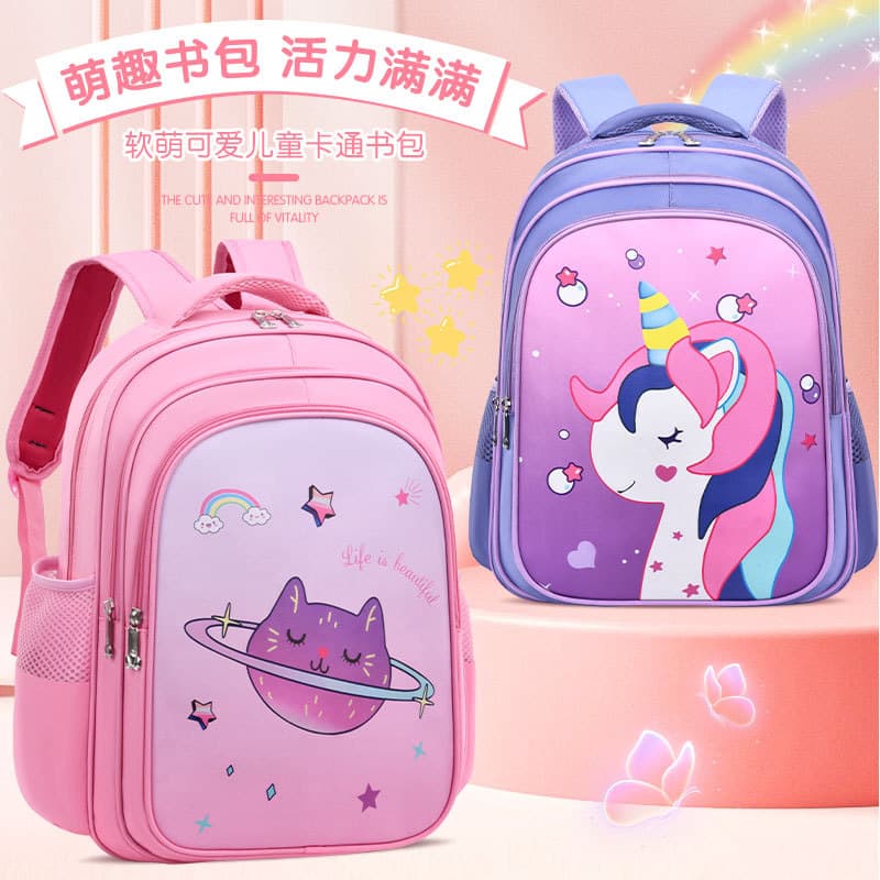 Children's Schoolbag Grades 1-6 Backpack Cartoon Lightweight Wholesale Cross-border Large Capacity Girls Schoolbag for Primary School Students