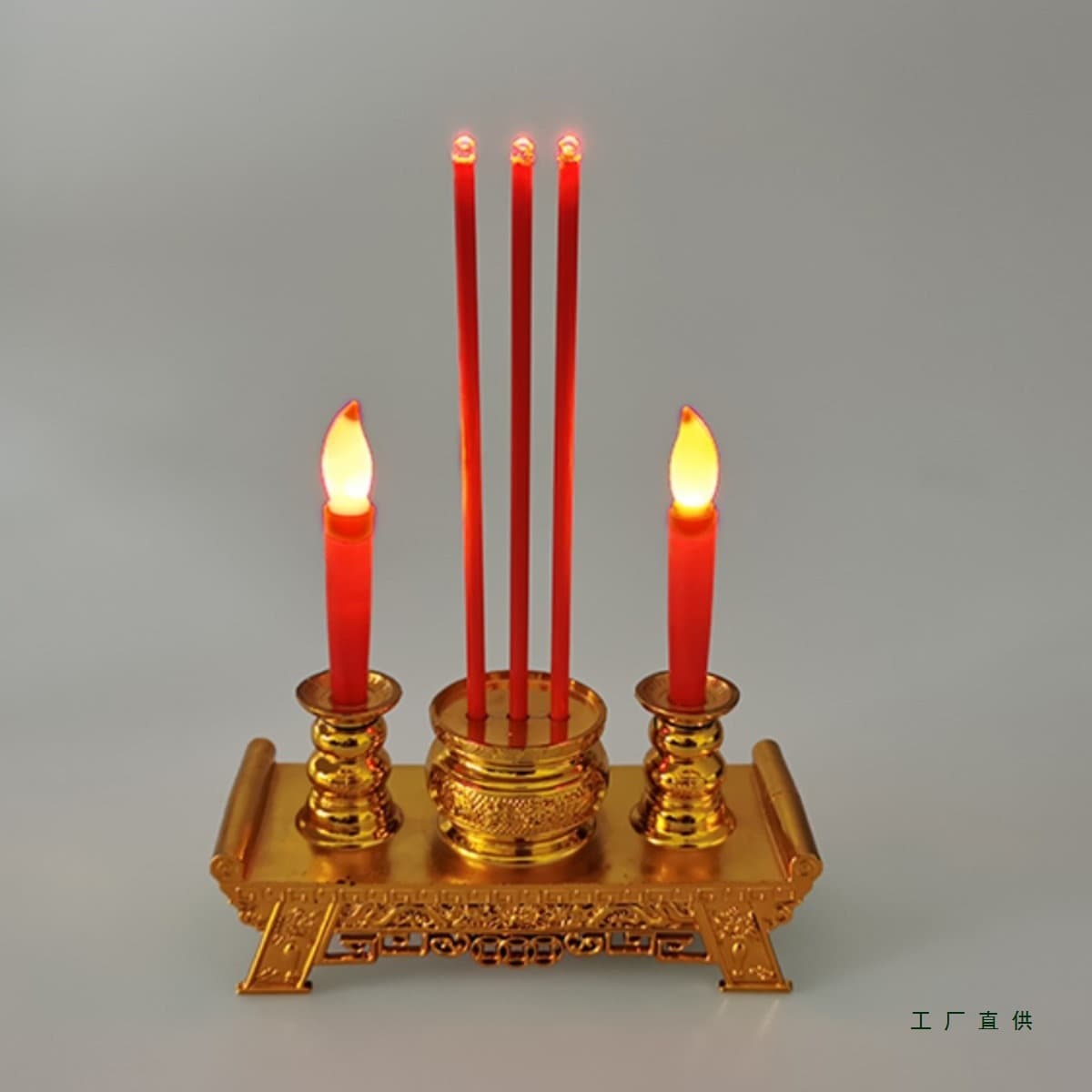 Smoke-Free LED Electronic Candle for Buddhist Altar, Electronic Incense Burner, Long-Lasting Lamp, Home Worship Decoration