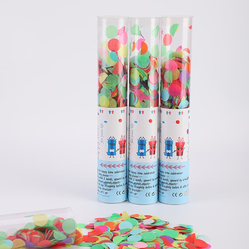 New Rotating Confetti Party Popper PVC Transparent Tube Gift Surprise Confetti Cannon Cross-Border