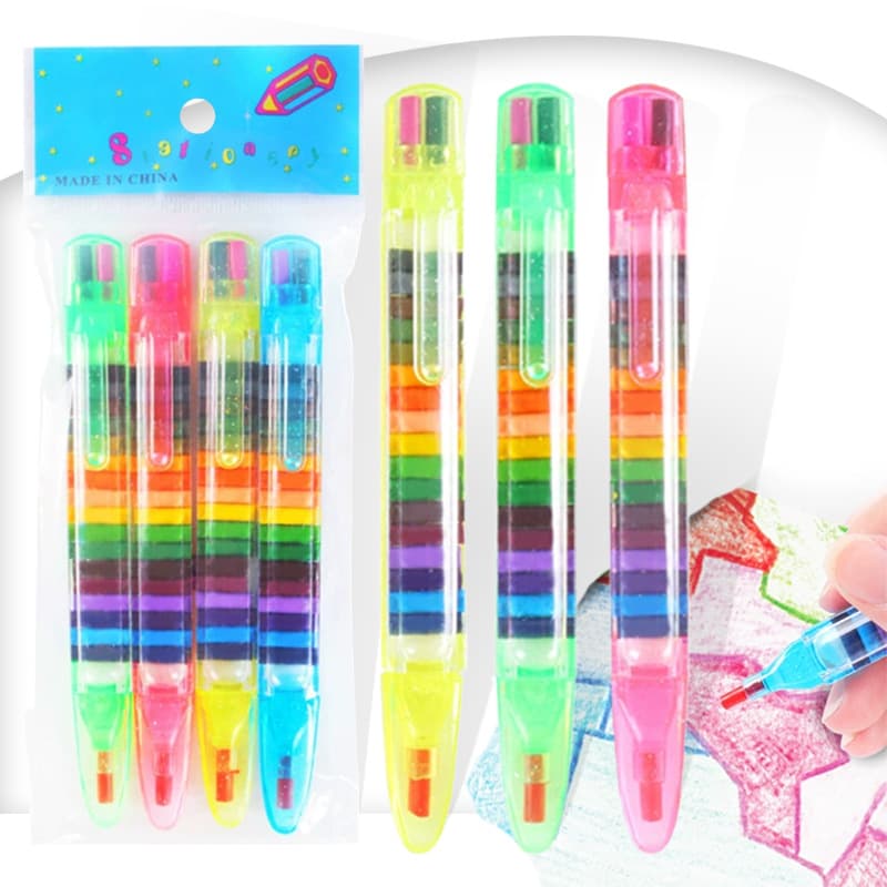 Cross-border 20-color painting crayon children's diy color pen set art graffiti creative rainbow crayon coloring brush
