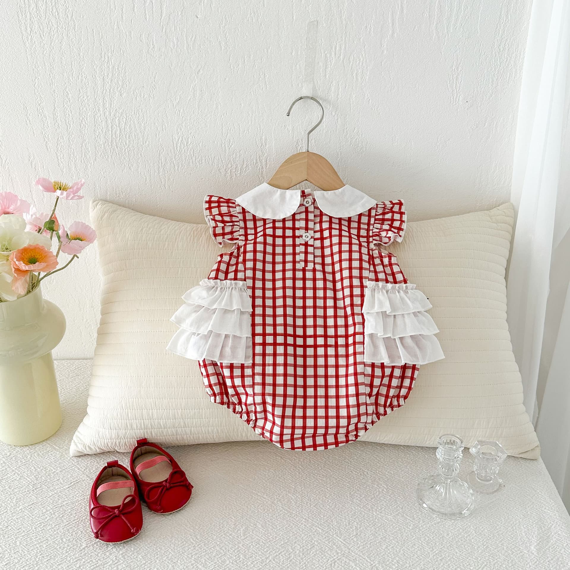 Baby Summer Thin Clothes Bodysuit Newborn Girl Super Cute Stylish Romper Full Month 100 Days Jumpsuit A-Class