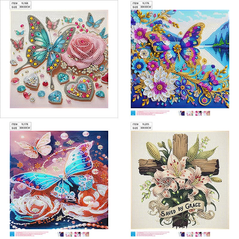 Cross-Border Hot Selling New DIY Handmade Irregular Rhinestone Diamond Painting Butterfly Landscape Decorative Painting Wholesale