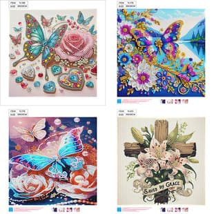 Cross-Border Hot Selling New DIY Handmade Irregular Rhinestone Diamond Painting Butterfly Landscape Decorative Painting Wholesale