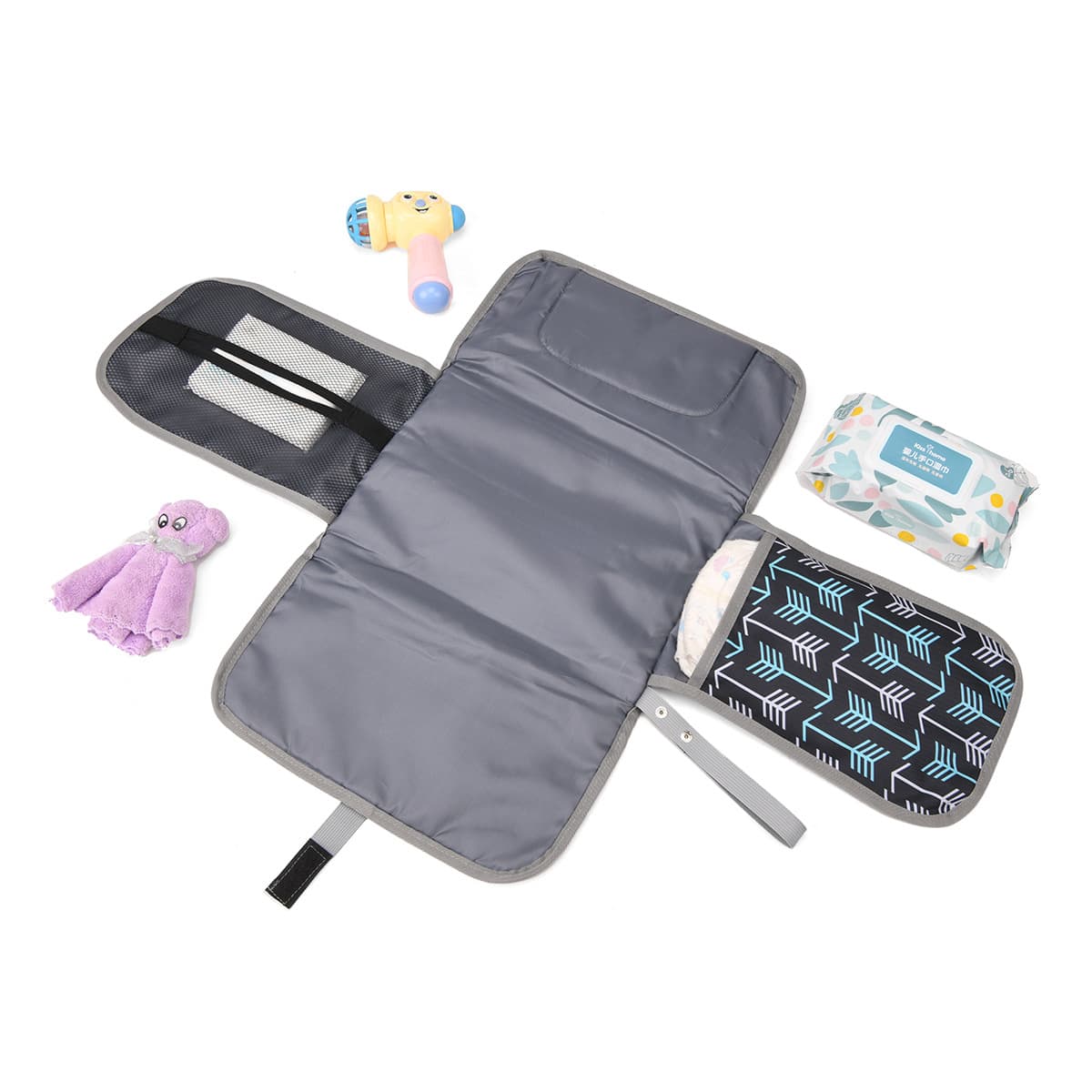 Cross-border Hot-selling Portable Mommy Bag Baby Outing Diaper Storage Bag Infant Changing Pad Portable Diaper Changing Pad Bag