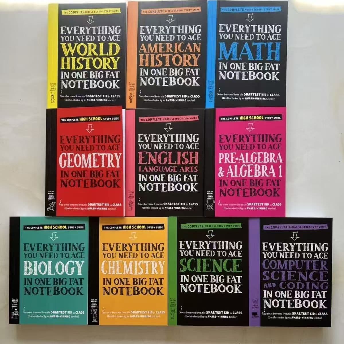 American Teen Top Student Super Notes 10-Book Set: English, Chemistry, Geometry, Mathematics Everything You