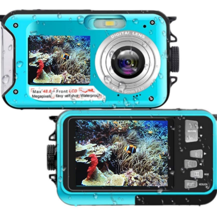 Export Version English Edition Underwater Camera Full HD 2.7K 48MP Waterproof Snorkeling Dual-Screen Digital Camera