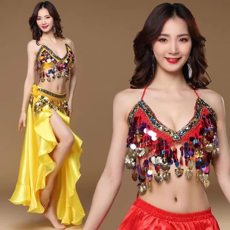 2025 New Belly Dance Costume Practice Wear Performance Outfit Women's Set Indian Dance Sexy Dance Set Bra Skirt