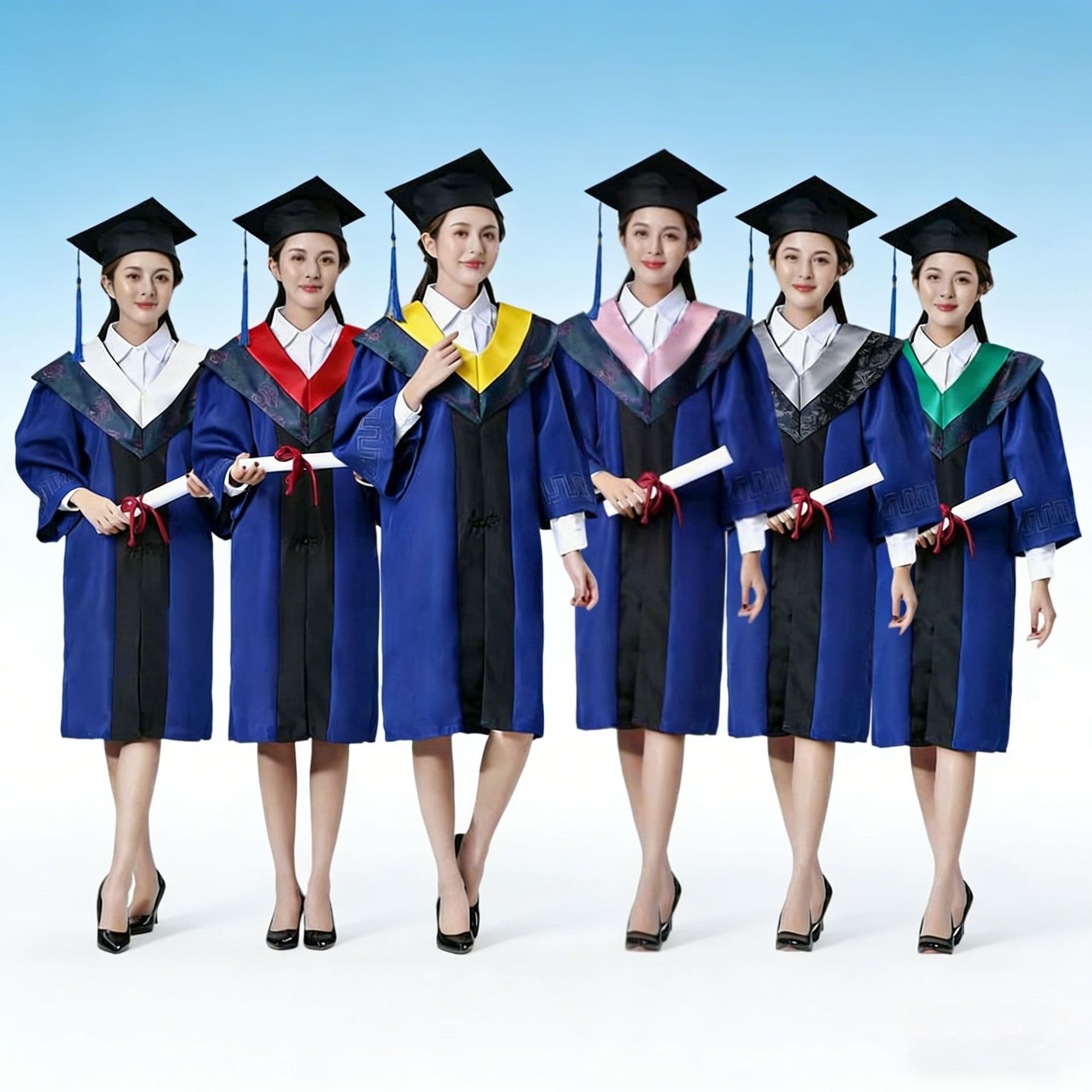 Master's Graduation Gown Master's Degree Gown Academic Gown for Liberal Arts, Science, Engineering, Agriculture, Military, Medicine, British Ceremony College Style Uniform