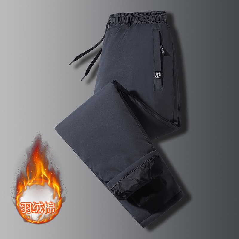 Men's outdoor winter windproof, waterproof and scratch-resistant down cotton pants, thickened and quilted, casual hiking sports pants manufacturer