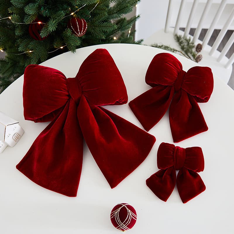 Christmas decorations bow New Year scene decoration shop atmosphere layout diy Christmas tree hanging props