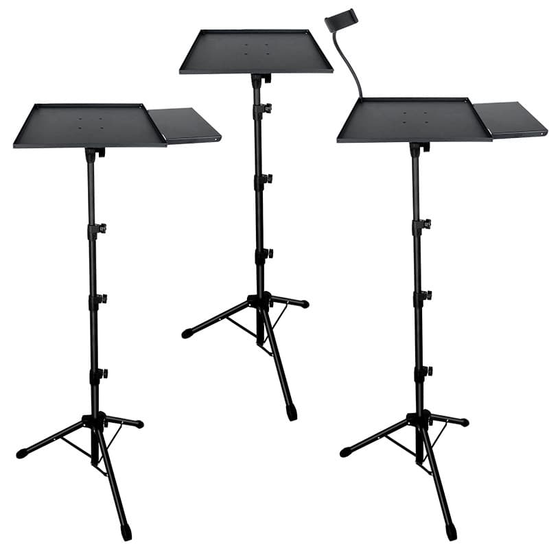 Cross-Border Wholesale Projector Floor Stand with Foldable Tray, Metal Adjustable Tripod with Sound Card Multi-Function