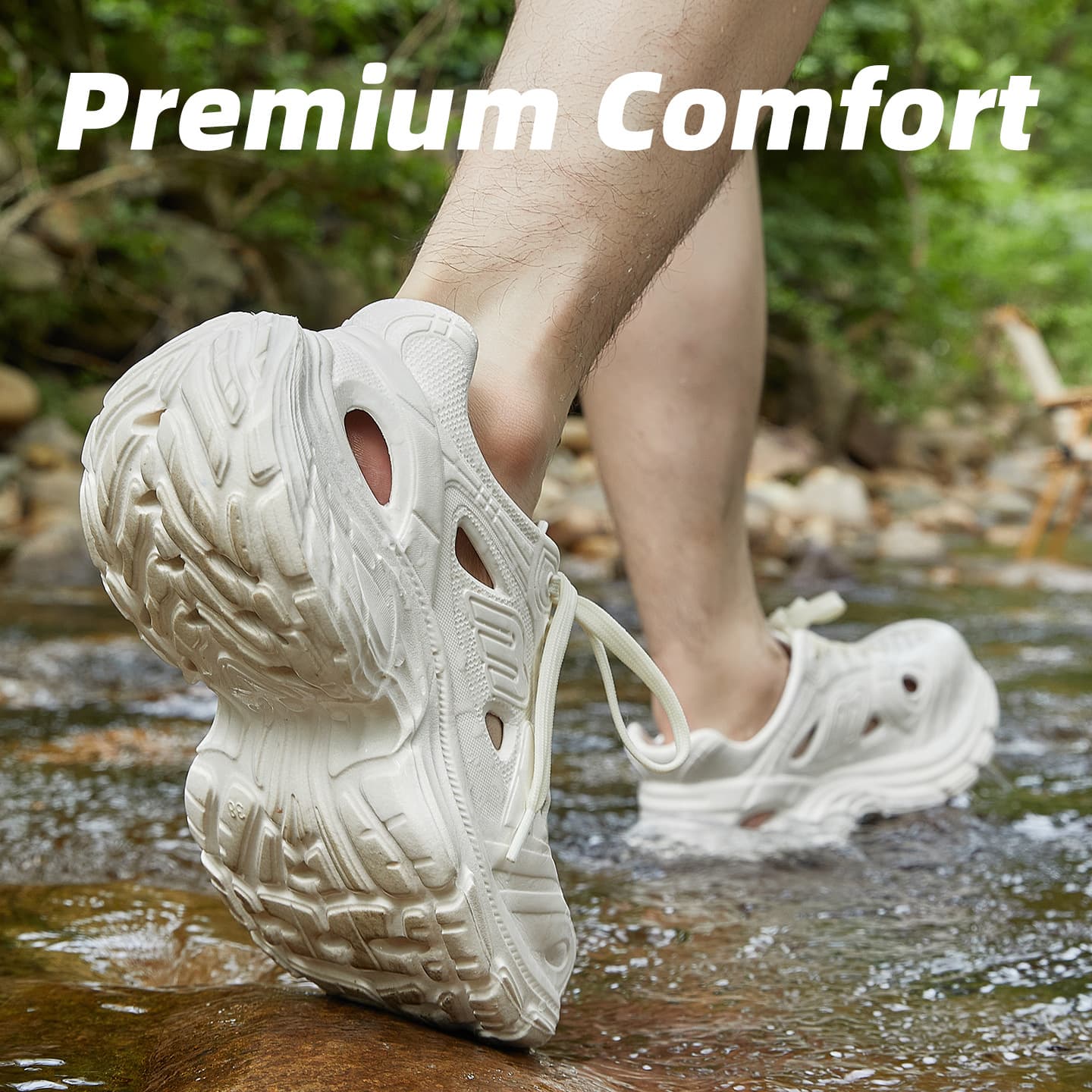 26-Hole Clog Slippers for Men, Thick Sole, Anti-Slip, Cloud-Like Comfort, Wear-Resistant, Breathable, Indoor/Outdoor Sandals for Couples