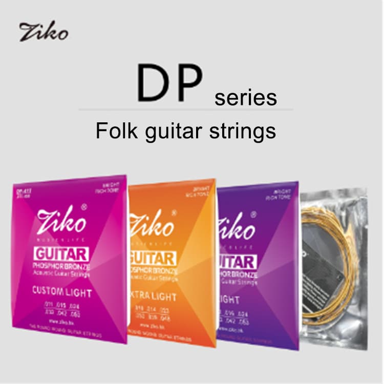 ZIKO Leo Strings Folk Guitar Strings DP Phosphor Bronze Brass Silver-plated DN Electric Guitar String Set, Rust-proof