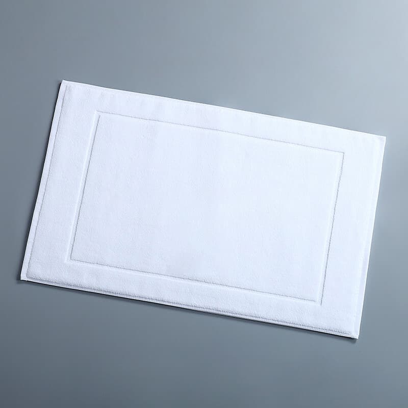 Pure Cotton 32S Thick Plain Weave Jacquard Border Bath Mat Hotel Homestay Bathroom Anti-Slip Absorbent Mat Wholesale