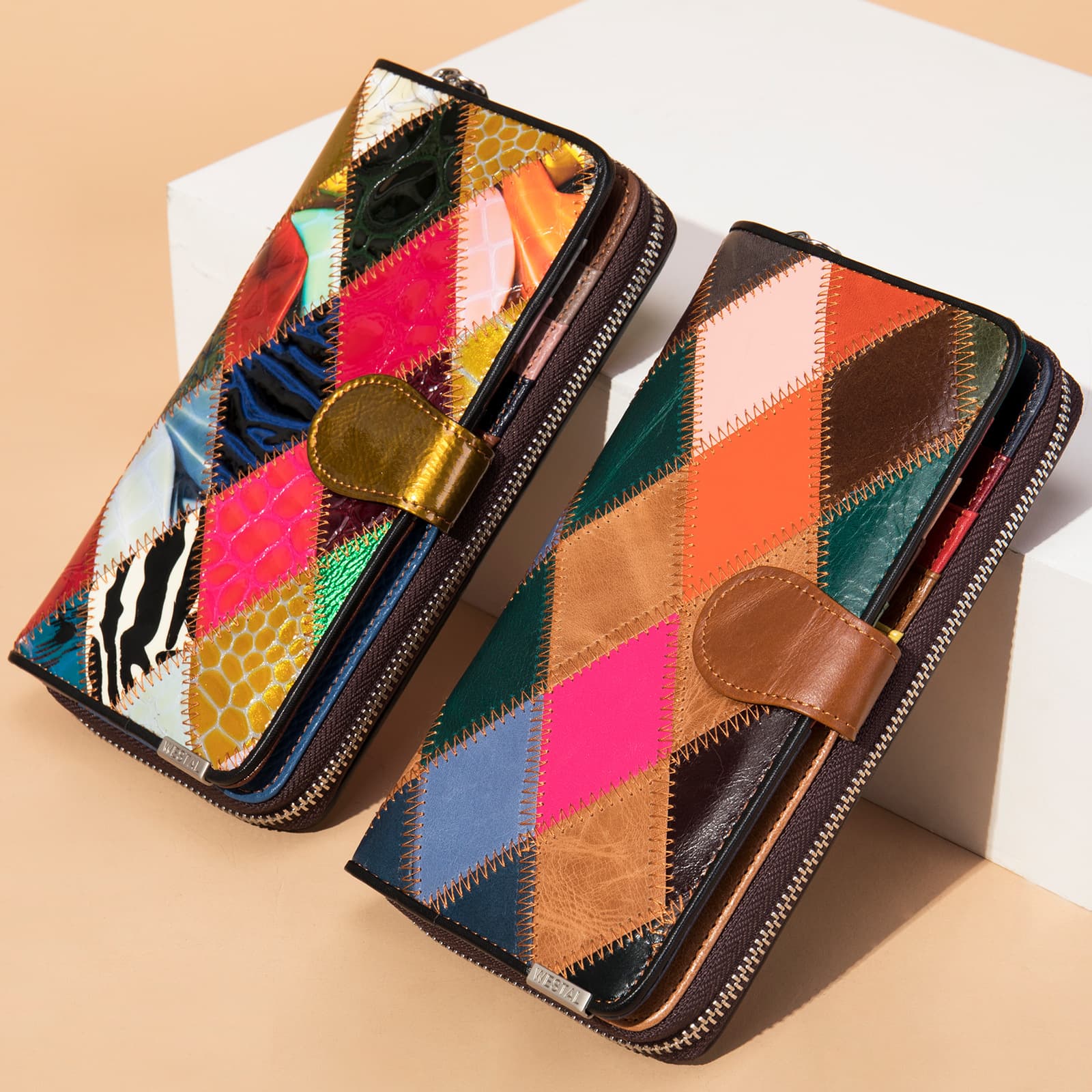 2023 New Cross-Border Women's Premium Genuine Leather Wallet Large Capacity Billfold Tri-Fold Wallet Wholesale Cowhide Coin Purse