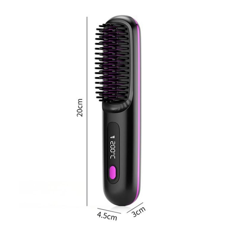 New Multifunctional Hair Straightening Comb Cross-border LCD USB Charging Ceramic Heating Mini Hair Straightening Comb Wireless Portable