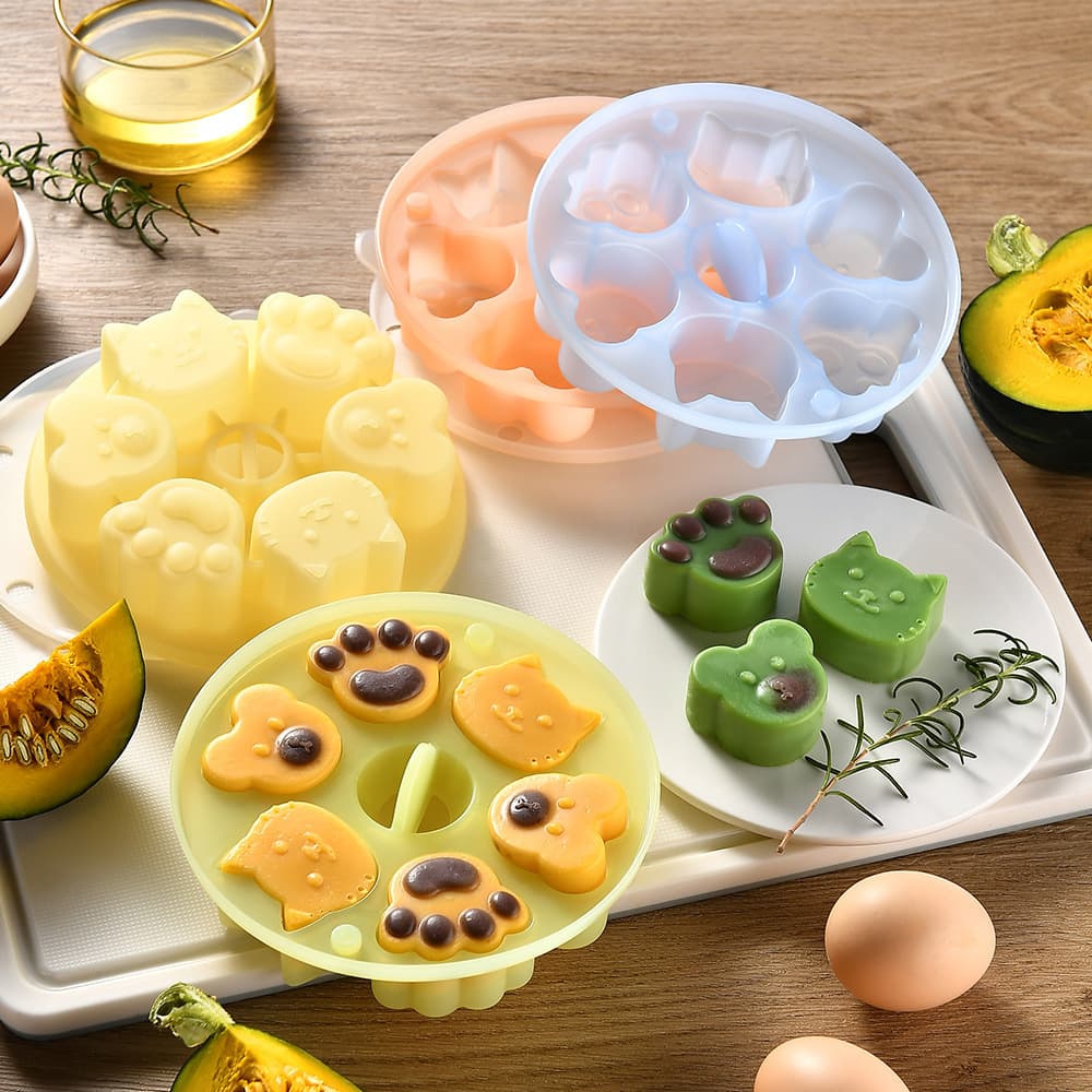 Cross-border cake silicone mold high temperature resistant baby food supplement steamed rice cake mold DIY bear chocolate mold