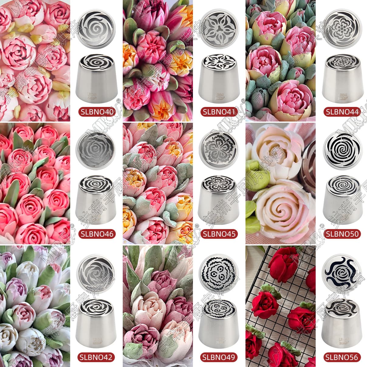 Extra Large Russian Piping Nozzle, Marshmallow Icing Tip, Large Rose Tulip Bouquet Cake for Valentine's Day