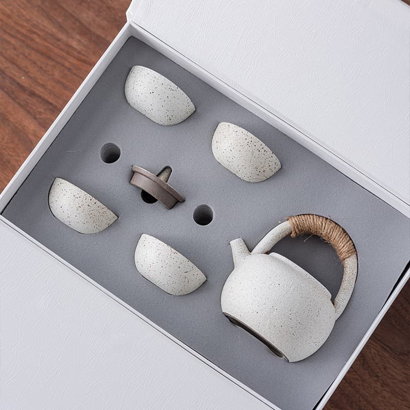 Little Things Black Pottery Tea Set Gift Box, Client Ceramic Gift Box Business Present Kung Fu Tea Set Souvenir