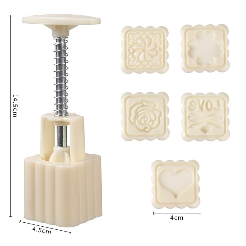 Hand Press Pastry Mold Mid-Autumn Square Mooncake Mold Mung Bean Cake Press Dessert Ice Skin Baking Tool