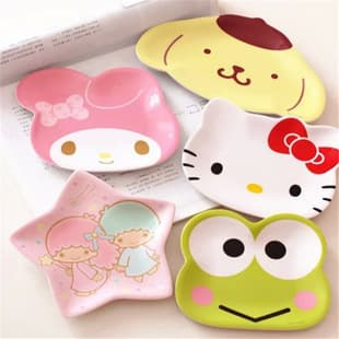 My Melody Frog Cartoon Cute Children Melamine Ceramic-Look Tableware Cake Snack Dried Fruit Plate Small Dish