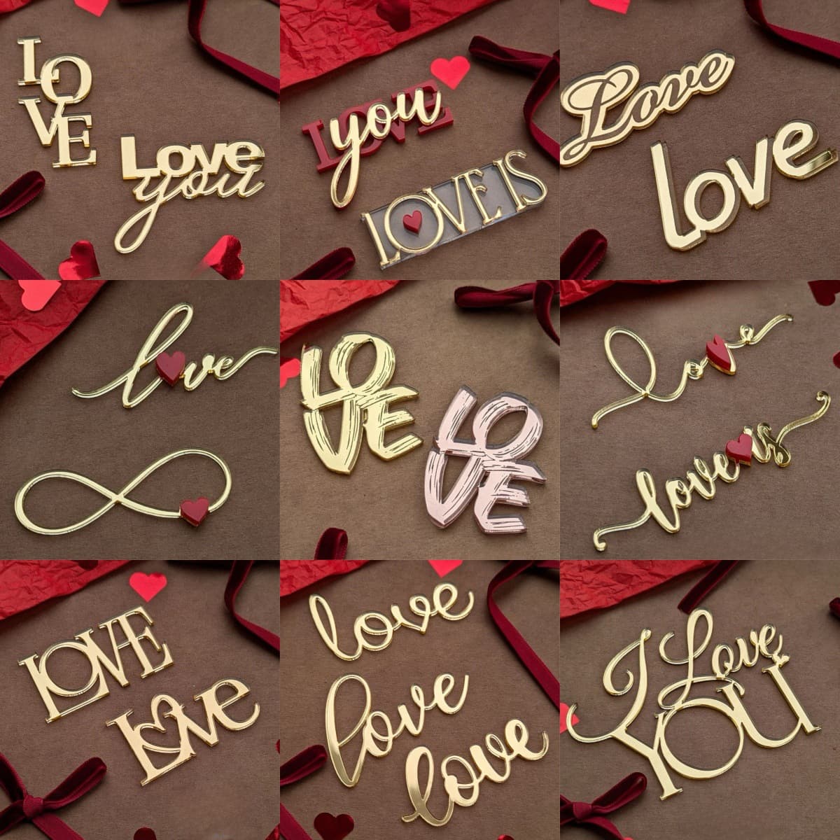 Cross-border ins style love acrylic cake decoration ornaments Valentine's Day love marking acrylic label tag
