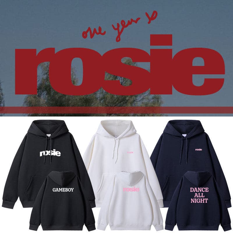 Pink Park Chae Young rose Seoul Encore pop-up peripheral clothes same style sweatshirt printed pullover hoodie for men and women