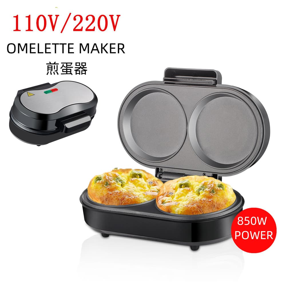 US & European Standard Stainless Steel Egg Frying Pan, Non-stick Dual Cooking Pot for Eggs and Burgers, Breakfast Maker
