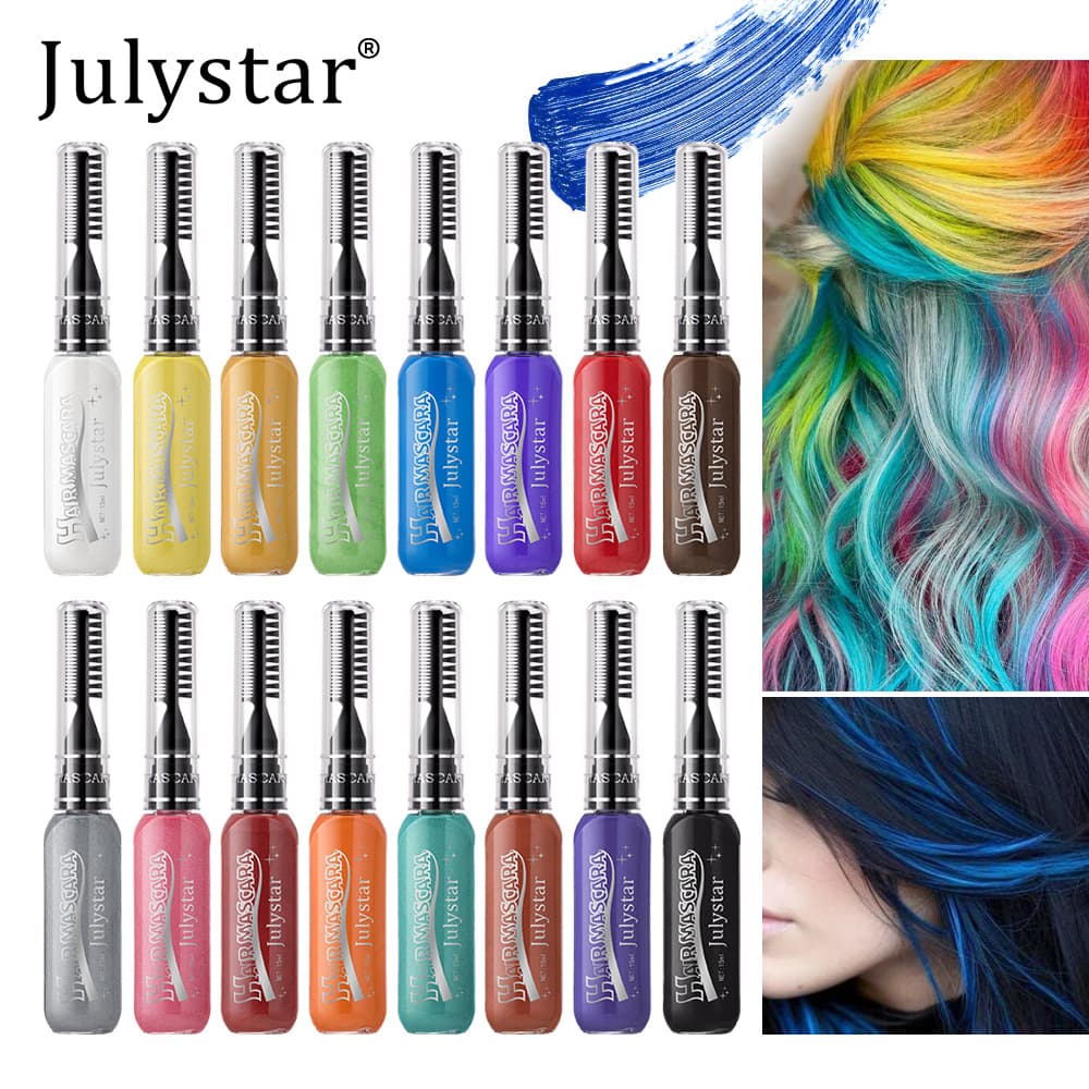 Cross-border Makeup Multi-color Mascara Stage Makeup Easy to Apply Party Long-lasting with Brush Mascara Stock Wholesale
