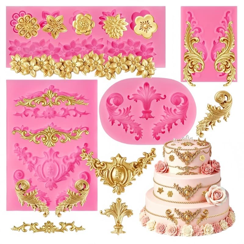 European Relief Pattern Decorative Silicone Mold Chocolate Mold Cake Decorating Baking Mold Clay Mold Fondant