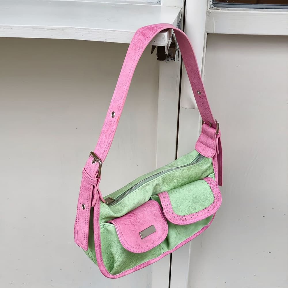 Y2K Style Shoulder Bag 2026 Fall New Original Contrast Color Y2K Niche Design Underarm Bag for Women