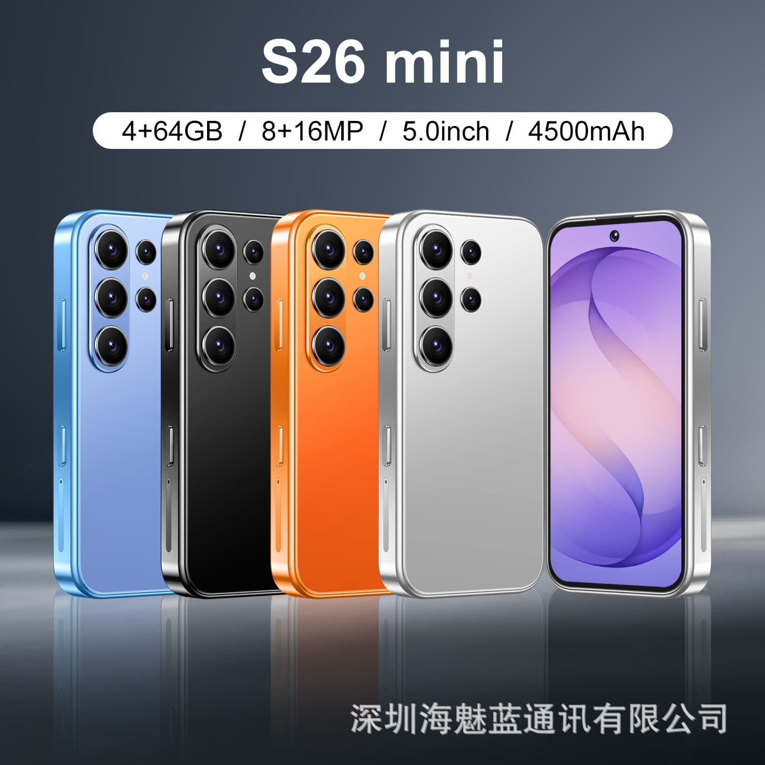 New Cross-Border Phone S26 Mini Capsule Screen 4.0-Inch 4+64GB Android 10 Hot-Selling Cheap Small Phone
