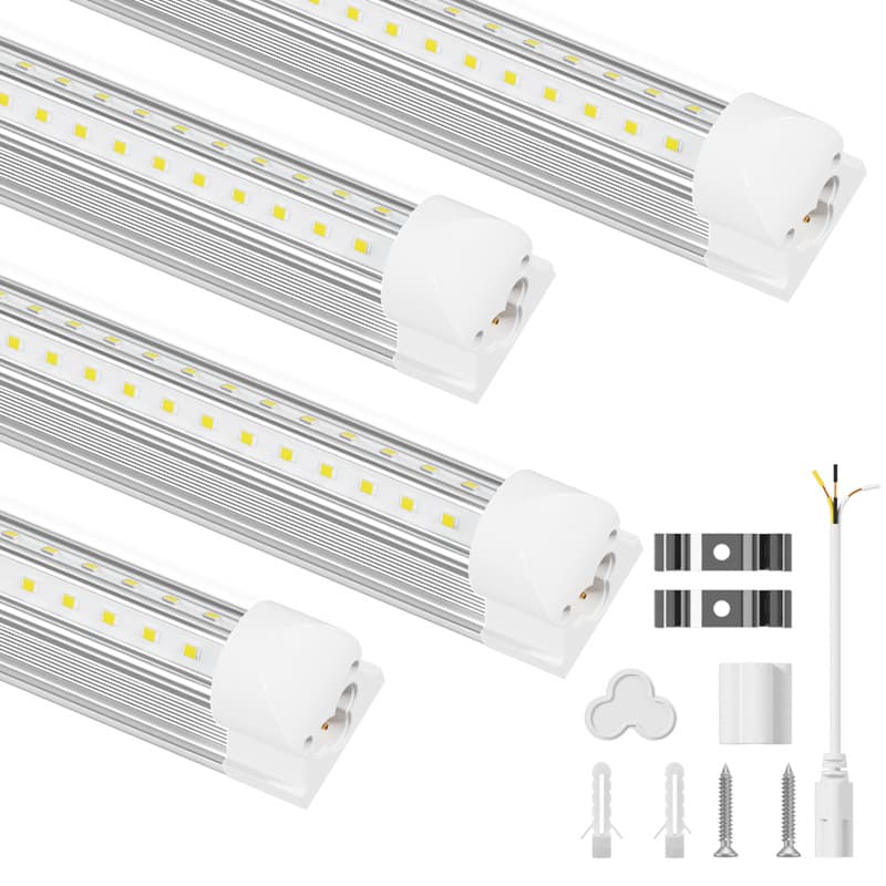 Cross-border T8 Integrated Aluminum-Plastic LED Tube 4FT with ETL Certification V-Type Tube 50W Industrial 1.2m Daylight Tube