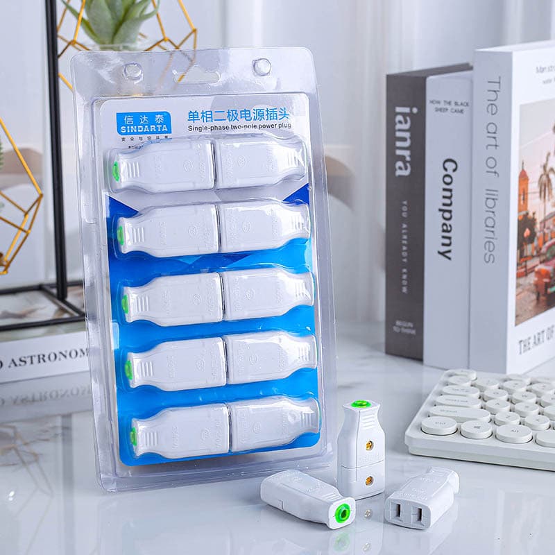 Xindatai monitoring security power plug, 2-hole mid-way connector, 10A two-pole power female plug