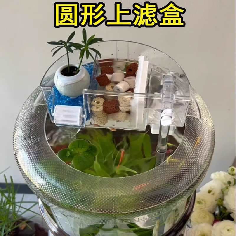Water Bottle Conversion to Fish Tank Filtration Circulation System Top Mount, Round Fish Tank Water Pump for Mineral Water Bottles