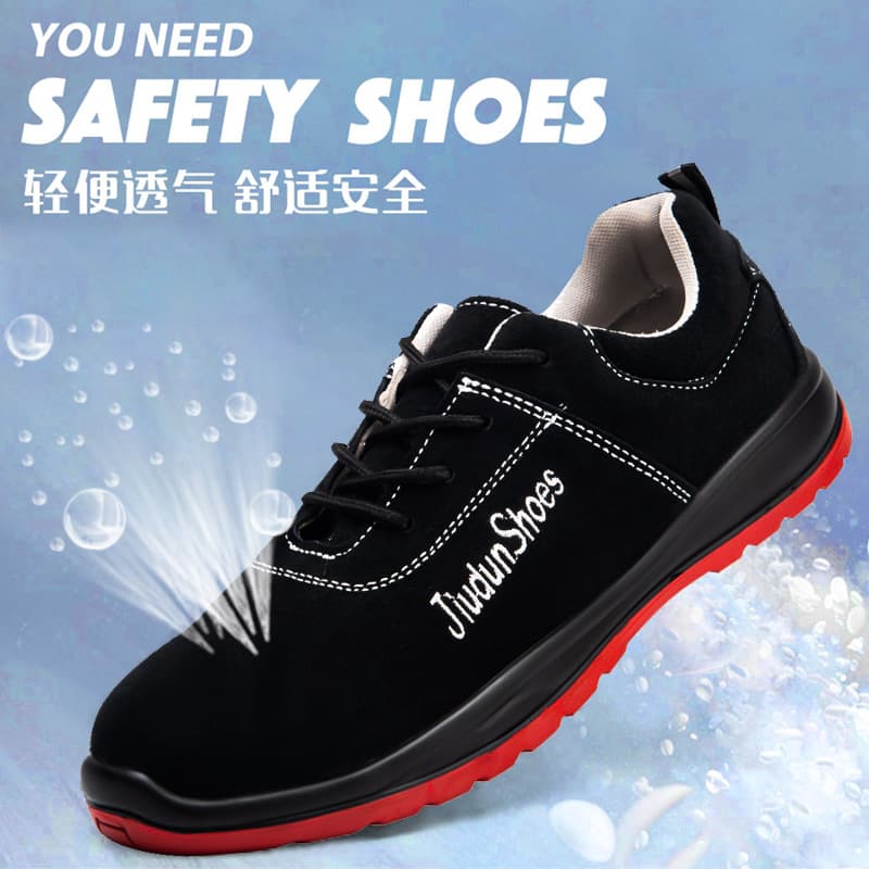 Suede Steel Toe Anti-Puncture Anti-Smash Safety Shoes Fashionable Lightweight Breathable Work Shoes