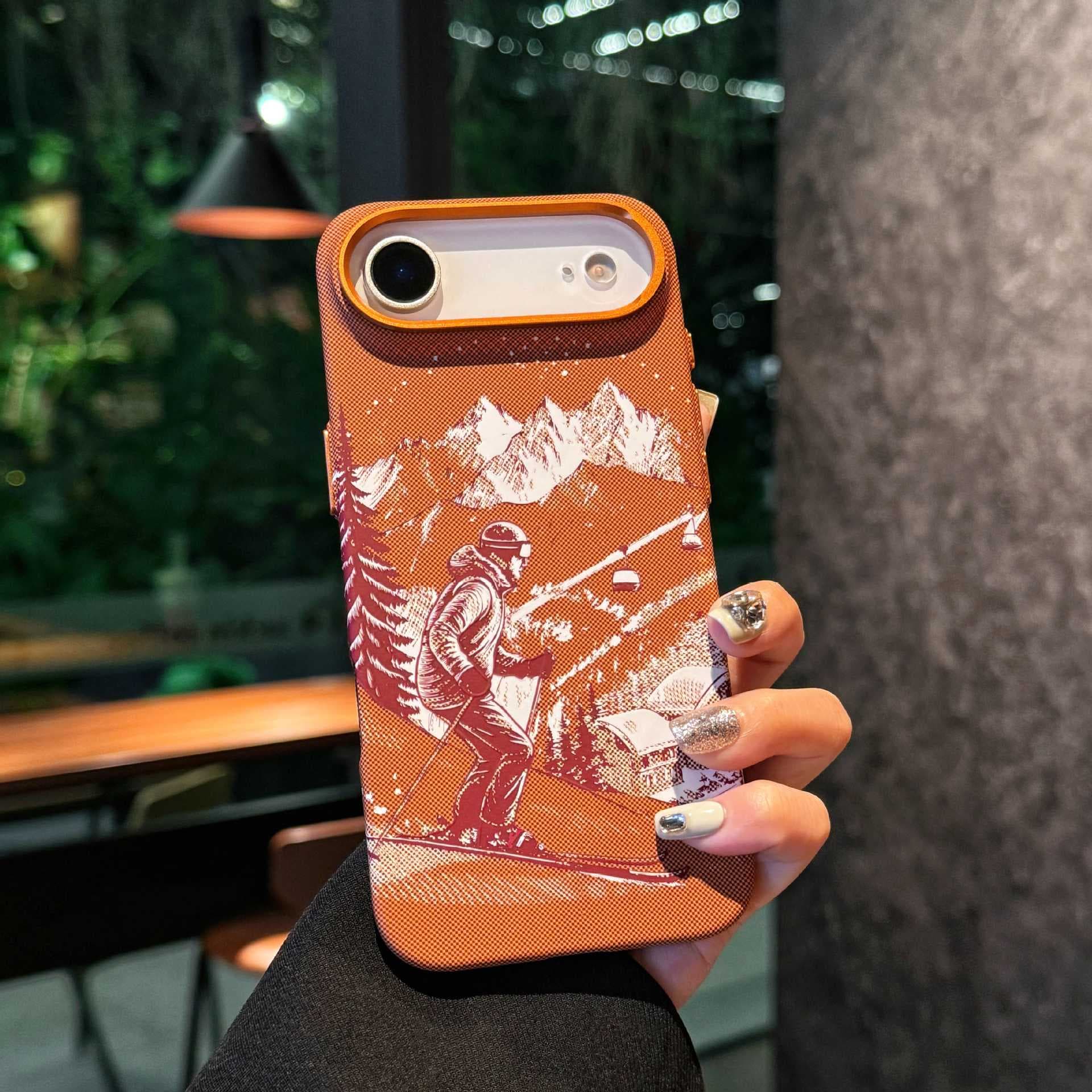 Mountain Top Zhufeng Suitable for iPhone17Air Skin-feeling Kevlar Magnetic Phone Case Apple 16 Creative All-inclusive 15