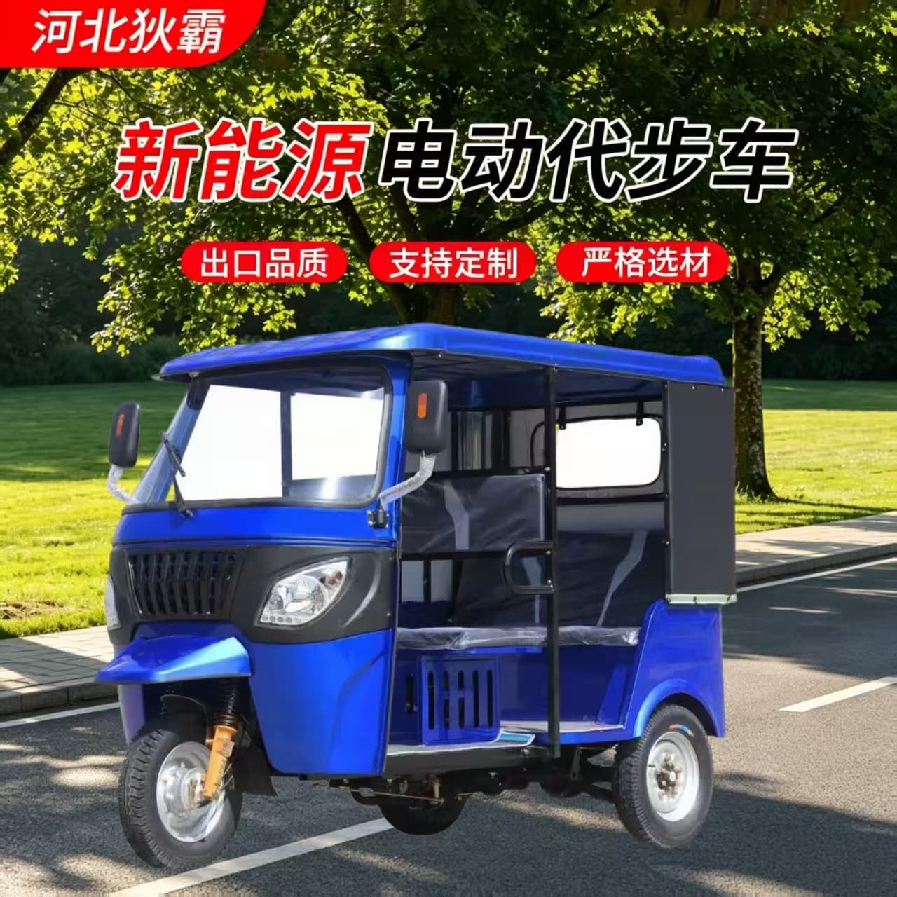 Cross-border African best-selling new energy Tuktuk 200CC water-cooled passenger electric three-wheel motorcycle with 9 people