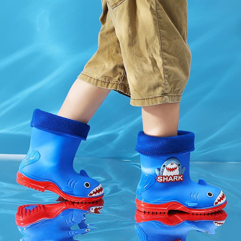 Children's Rain Boots for Girls with Removable Fleece Lining, Warm, Anti-slip Waterproof Rain Boots for Toddlers and Small Kids