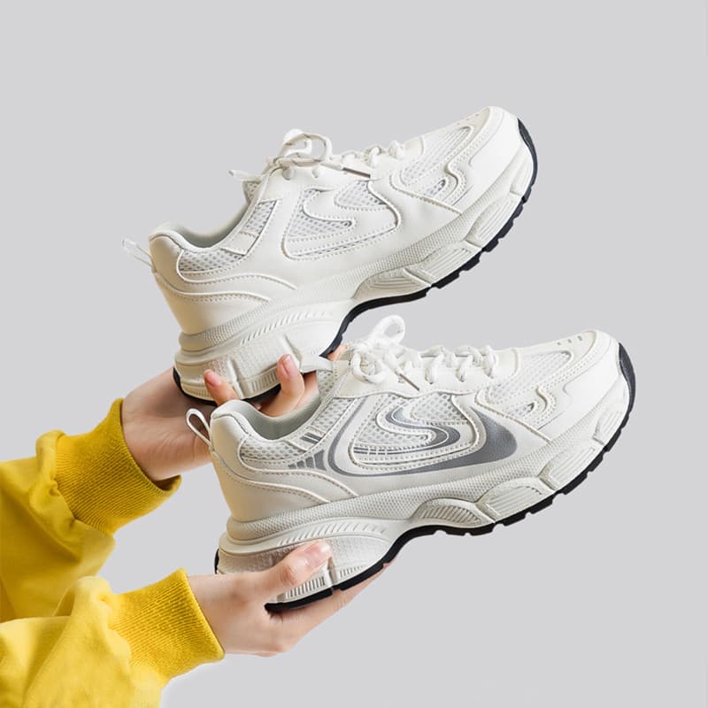 Dad Sneakers for Women 2025 New Spring Autumn Mesh Casual White Shoes Student Lightweight Running Sports Shoes
