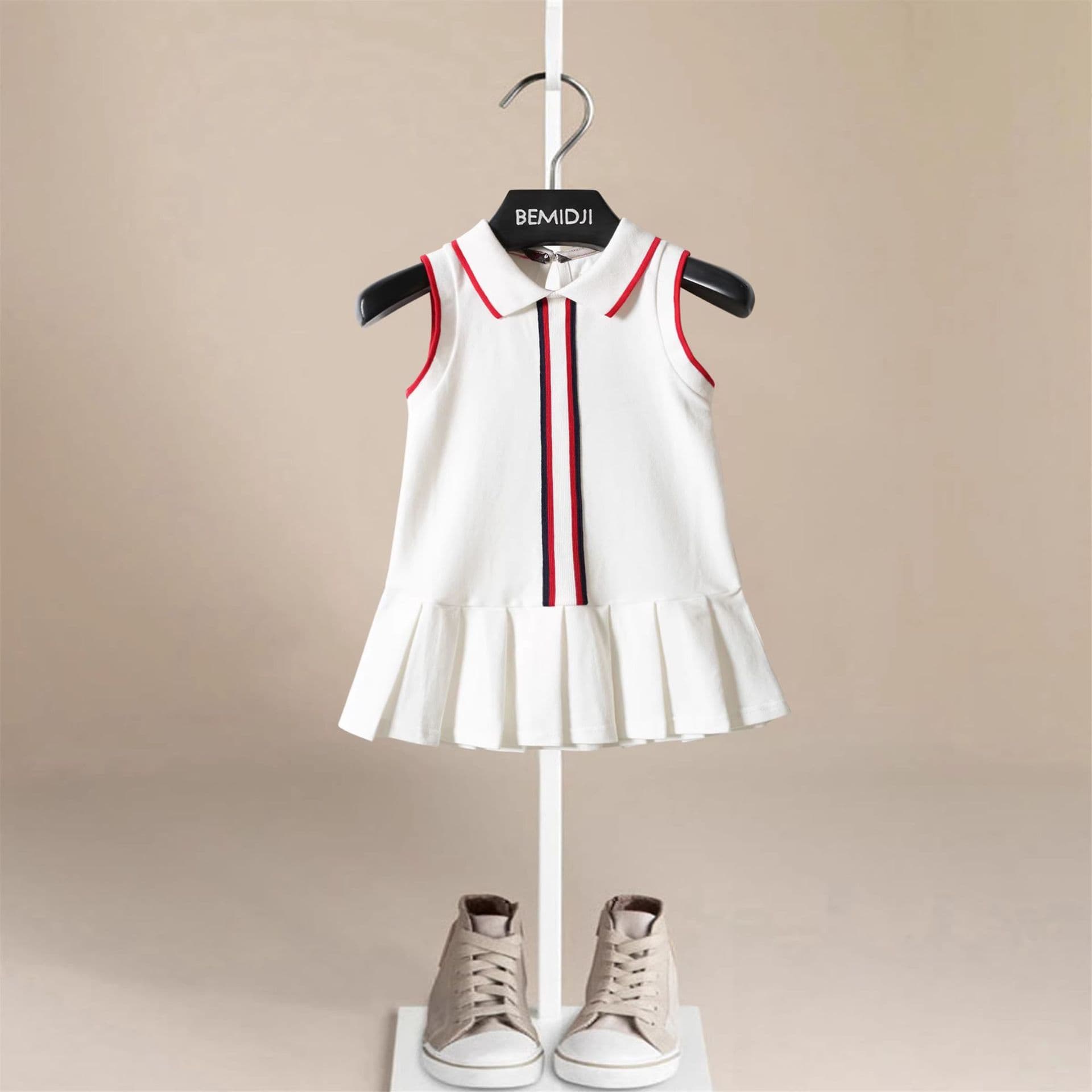 Girls Dress 2025 Summer New Children's College Style Vest Baby Princess POLO Sporty Dress