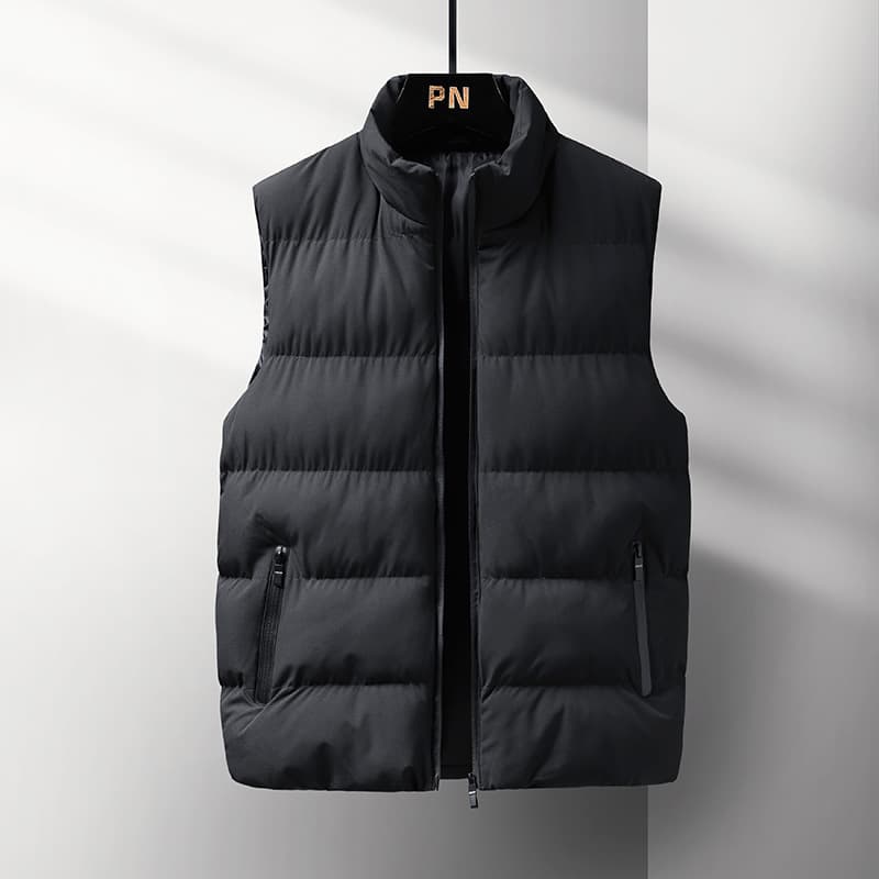 Foreign trade cross-border men's plus size casual solid color vest, loose warm down cotton vest jacket