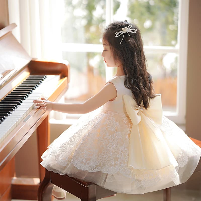 Girls Princess Dress Summer Fashionable High-End Tulle Skirt Children's Dress Flower Girl Wedding Little Girl Gown