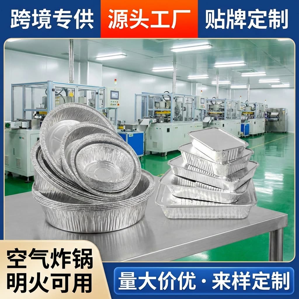 YX air fryer tin foil tray disposable lunch box aluminum foil lunch box tin foil tray factory spot wholesale cross-border