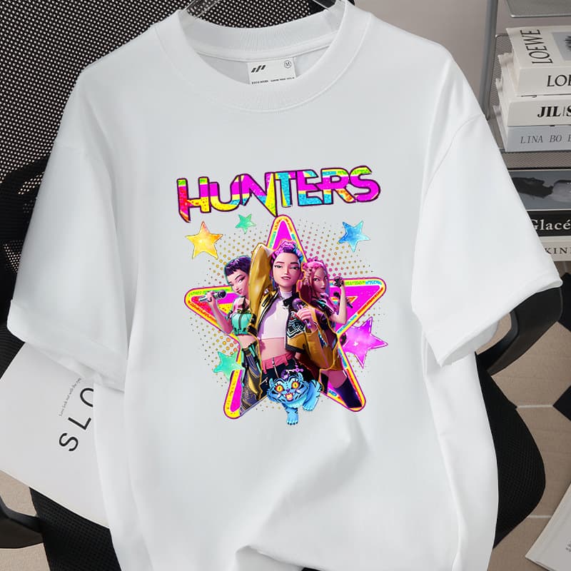 KPOP Demon Hunter Girl Group Unisex High Quality Loose Fit 260g Cotton Printed T-Shirt 0821