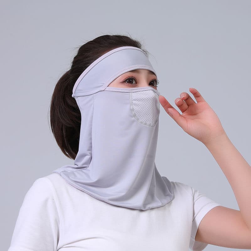 Sunscreen Ice Silk Face Cover Women Full Face Protection UV Defense Cycling Neck Mask Summer