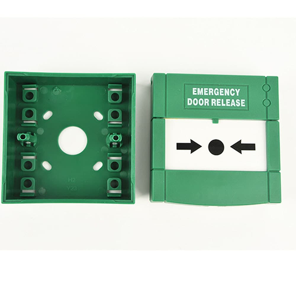 Reset glass break button, glass breaker, access control switch, emergency key, alarm, single-pole green